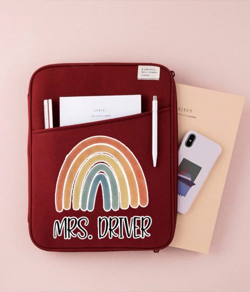 Personalized Colorful Rainbow Teacher 13 MacBook Case