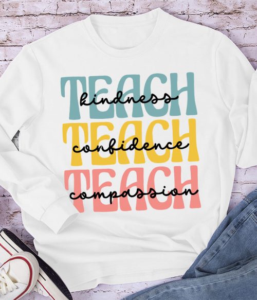 Kindness Confidence Compassion Long Sleeve T-Shirt