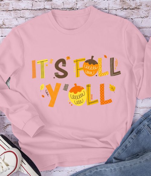 It's Fall Y'all Maple Leaf Teacher Long Sleeve T-Shirt