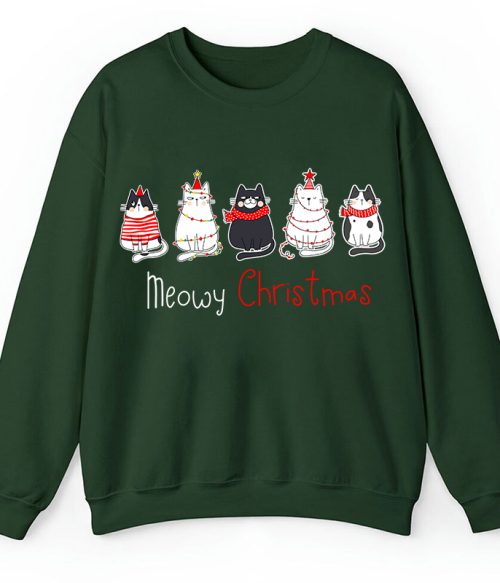 Meowy Christmas Teacher Sweatshirt