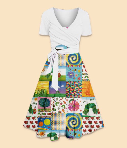 Garden Trip With Caterpillars Teacher Uspender Long Skirt Top Suit