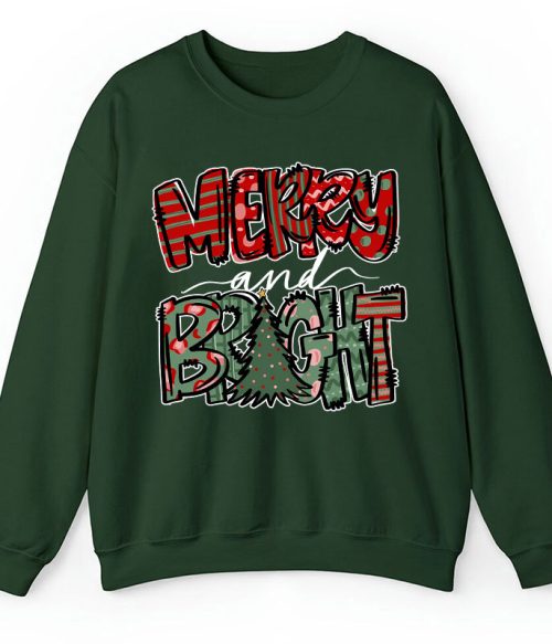 Merry And Bright Christmas Teacher Sweatshirt