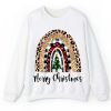 Merry Christmas A Christmas Tree In The Snow Teacher Sweatshirt