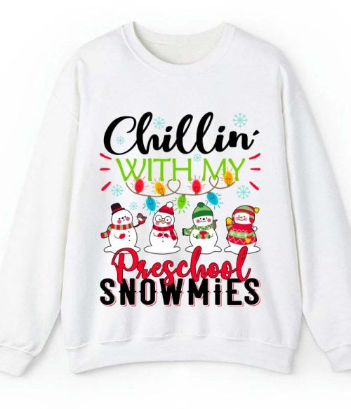 Personalized Chillin With My Snowmies Teacher Sweatshirt