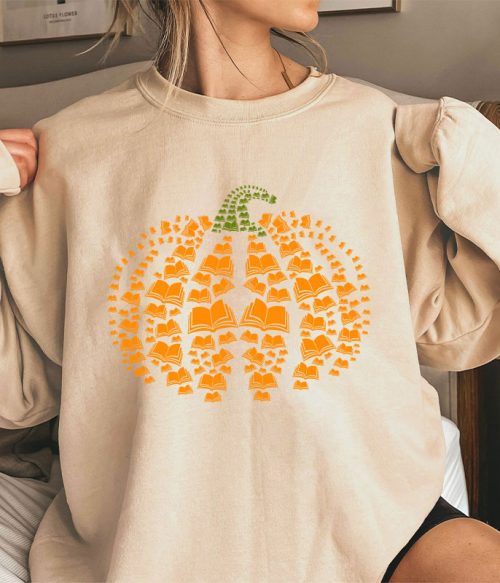 Halloween Pumpkins And Books Teacher Sweatshirt