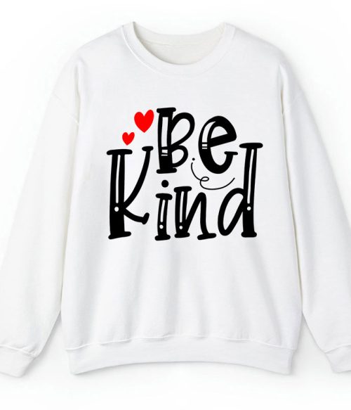 Be Kind Red Heart Teacher Sweatshirt