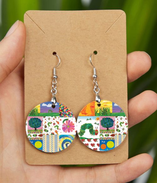 Caterpillar In Spring Teacher Wooden Earrings