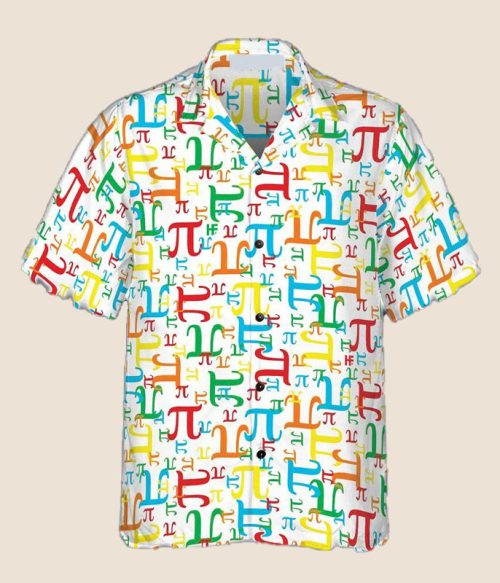 Colorful Printed Pi Teacher Short Sleeve Shirt