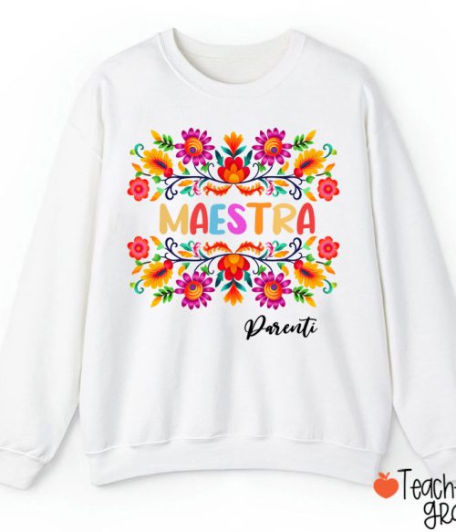 Personalized Name Maestra Teacher Sweatshirt