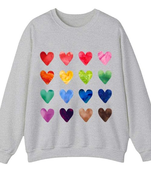 Colorful Love Combination Teacher Sweatshirt