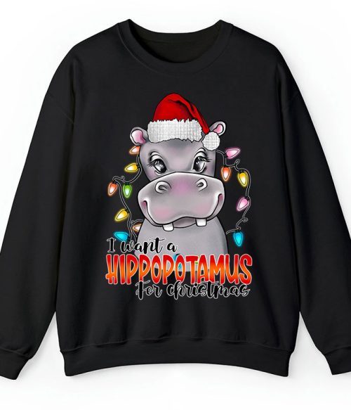 I Want A Hippopotamus For Christmas Teacher Sweatshirt