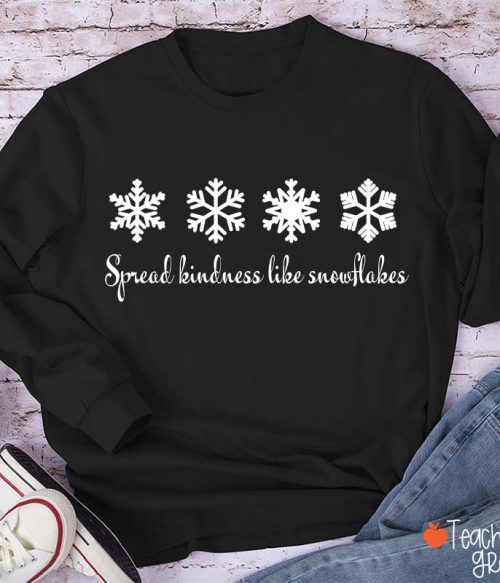 Spread Kindness Like Snowflakes Christmas Teacher Long Sleeve T-Shirt
