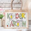 Personalized Natural Flowers Grade Teacher Jute Lunch Bag