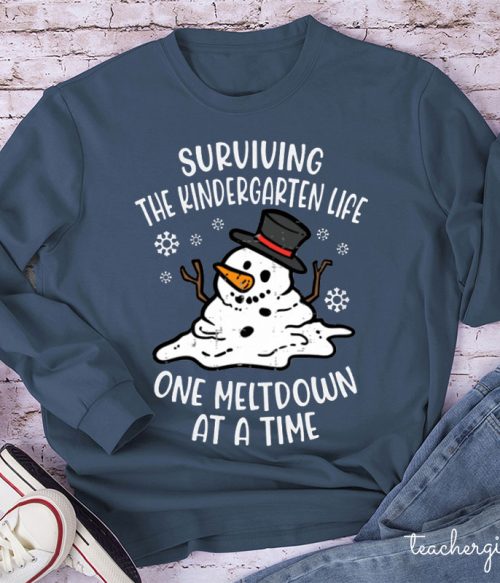 Personalized Surviving The Teacher Life One Meltdown At A Time Teacher Long Sleeve T-Shirt