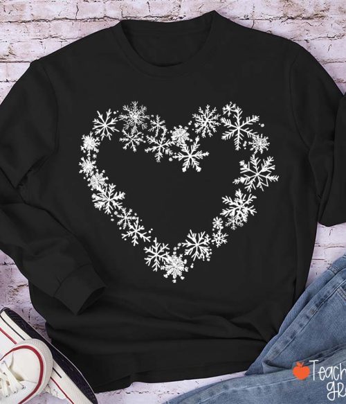 Snowflakes Heart TeacherLong Sleeve T-Shirt