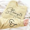 Stronger Than The Storm Teacher Sleeve Print Sweatshirt