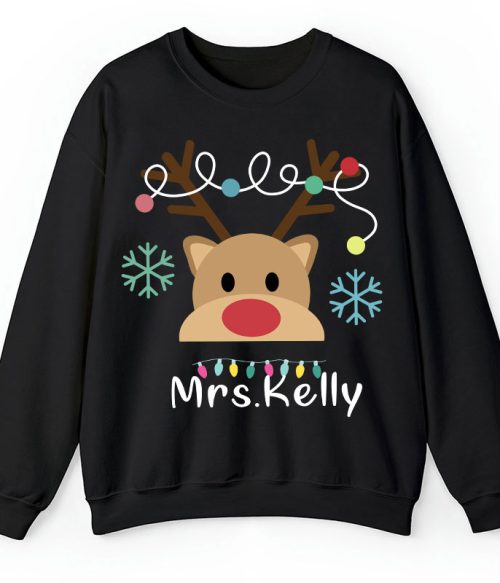 Personalized Merry Christmas Teacher Sweatshirt