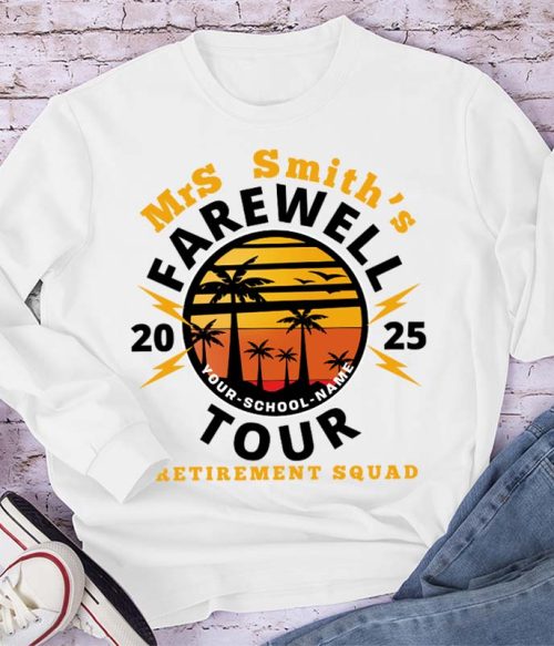 Personalized Teacher's Farewell Tour Retirement Squad Teacher Long Sleeve T-Shirt