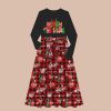 Merry Christmas With Rich Pattern Teacher Long-Sleeved One Piece Dress
