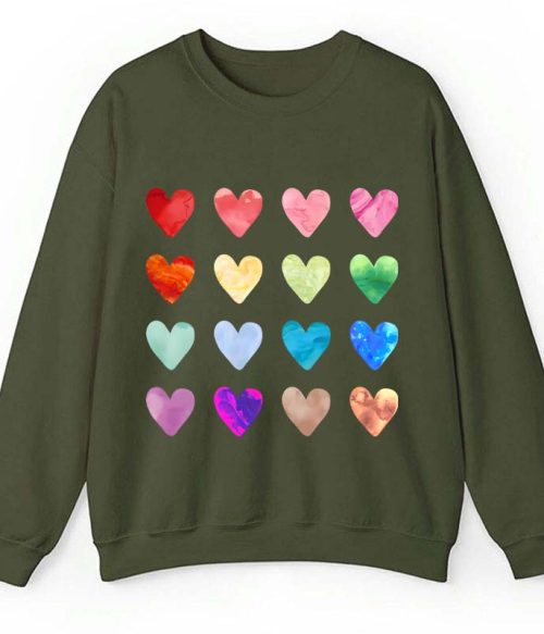 Colorful Love Combination Teacher Sweatshirt