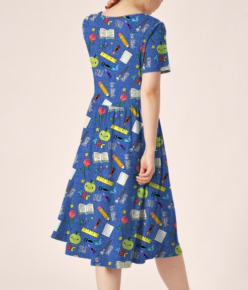 Hi Be Kind Be Warm Learn Teacher Printed One Piece Dress