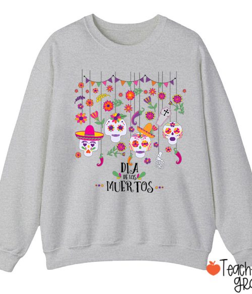 Sugar Skull Dia De Los Muertos Spanish TeacherSweatshirt