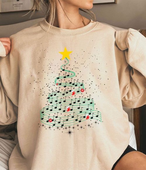 Music Note Christmas Tree Teacher Sweatshirt