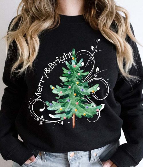 Merry And Bright Christmas Teacher Sweatshirt