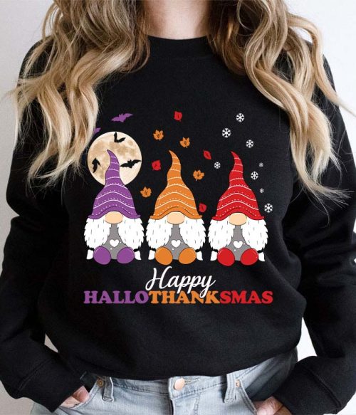 Happy Hallothanksmas Teacher Sweatshirt