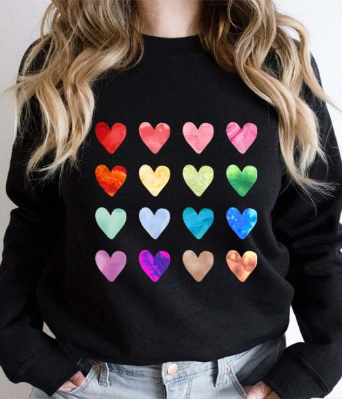 Colorful Love Combination Teacher Sweatshirt