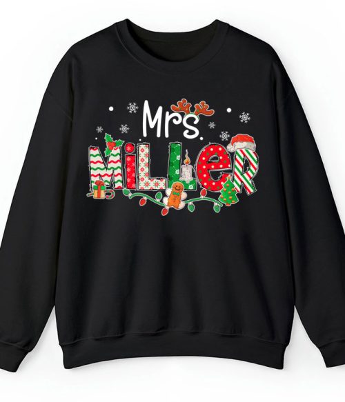 Personalized Teacher Name Christmas Teacher Sweatshirt