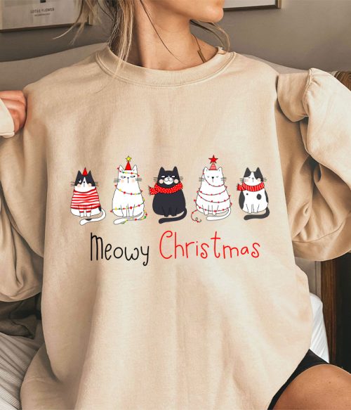 Meowy Christmas Teacher Sweatshirt
