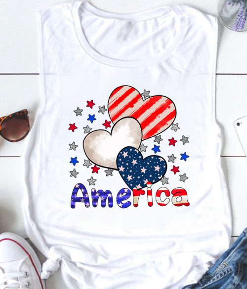America Heart Teacher Tank Top
