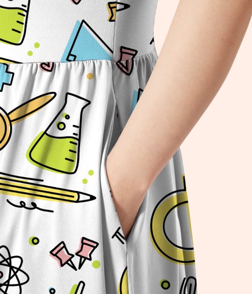 My Good Helper In Mathematics Teacher Printed One Piece Dress