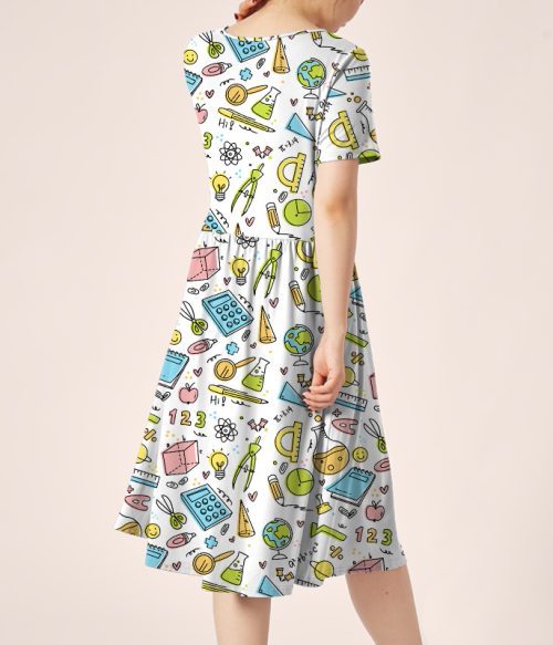 My Good Helper In Mathematics Teacher Printed One Piece Dress