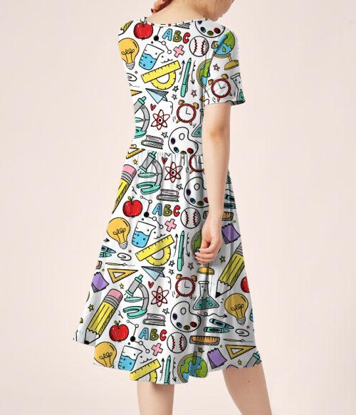 My Teaching Helper Teacher Printed One Piece Dress