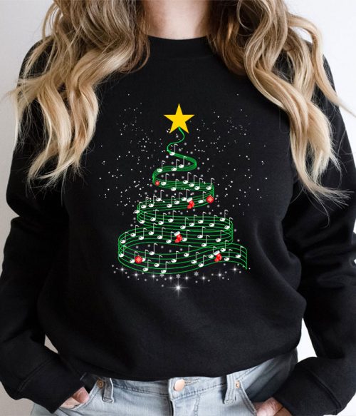 Music Note Christmas Tree Teacher Sweatshirt