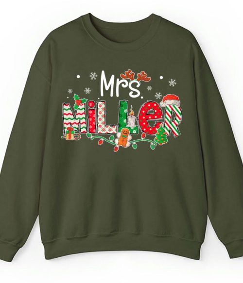 Personalized Teacher Name Christmas Teacher Sweatshirt