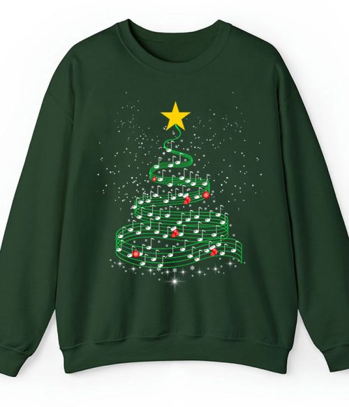 Music Note Christmas Tree Teacher Sweatshirt