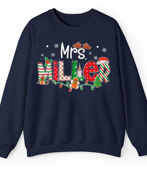 Personalized Teacher Name Christmas Teacher Sweatshirt