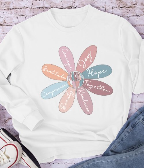 Life Is Good Letter Flower Teacher Long Sleeve T-Shirt