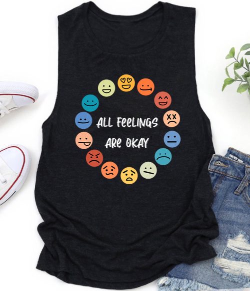 All Feelings Are Okay Teacher Tank Top
