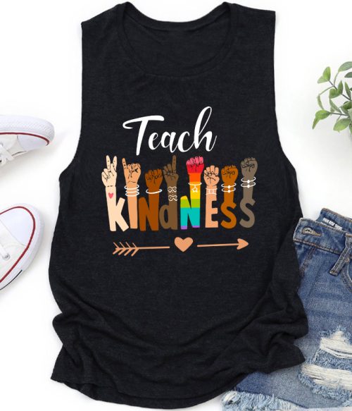 Teach Kindness Teacher Tank Top