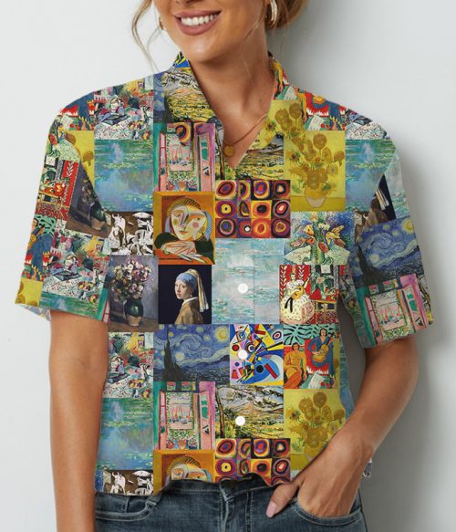 Famous Paintings Display Teacher Short Sleeve Shirt