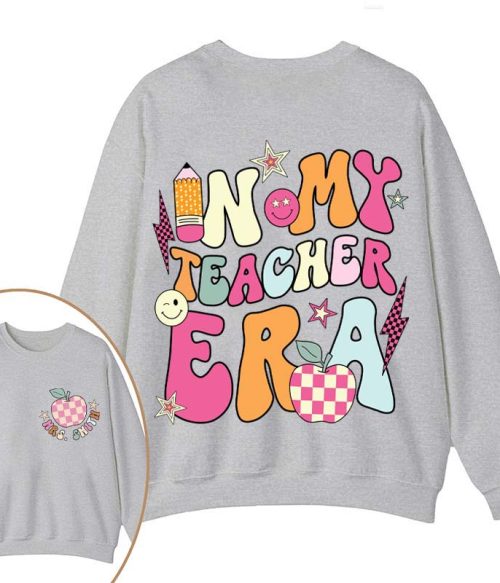 Personalized In My Teacher Era Teacher Two Sided Sweatshirt