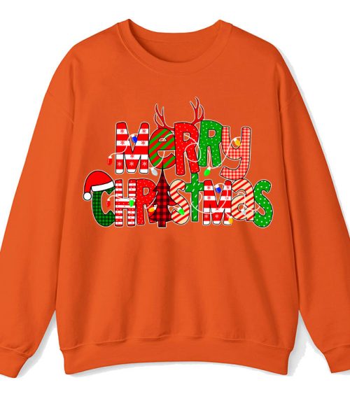 Merry Christmas With Rich Pattern Teacher Sweatshirt