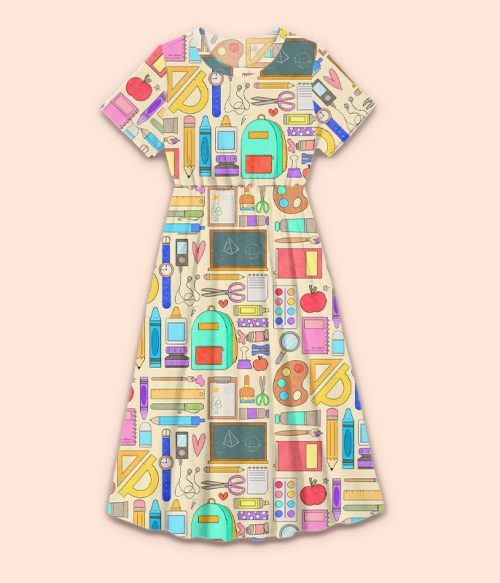Teacher's Staff Teacher Printed Dress
