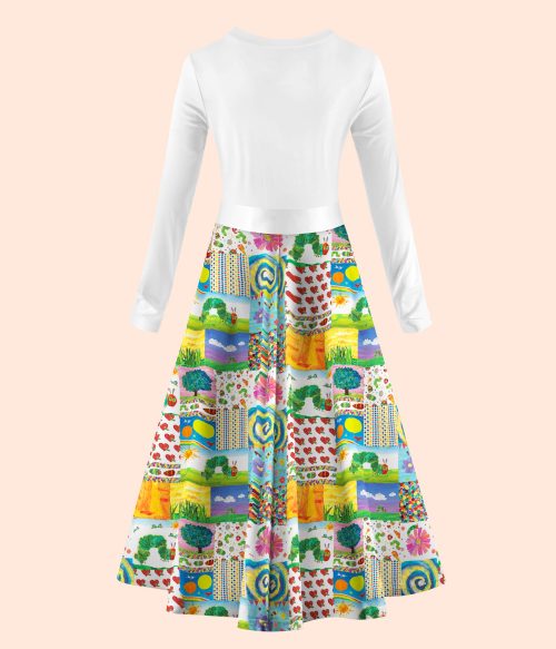 Garden Trip With Caterpillars Teacher Long Sleeve Dress