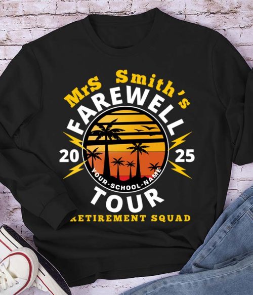 Personalized Teacher's Farewell Tour Retirement Squad Teacher Long Sleeve T-Shirt