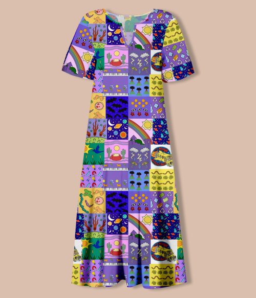 Take Chances Make Mistakes Get Messy Teacher V-Neck Long Dress